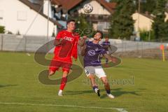 Bayernliga Süd - Saison 2021/2022 - FC Ingolstadt 04 II - Schwaben Augsburg - Cavadias Fabian (#5 FCI) - Bastian Kurz Augsburg rechts  - Foto: Meyer Jürgen