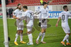 3. Liga - FSV Zwickau - FC Ingolstadt 04 - Tor Jubel, Dennis Eckert Ayensa (7, FCI) 0:1, Björn Paulsen (4, FCI) Merlin Röhl (34, FCI) Marc Stendera (10, FCI)