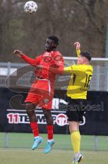 Bayernliga Süd - Saison 2022/2023 - FC Ingolstadt 04 - SV Kirchanschöring - Ibrahim Madougou (Nr.9 - FCI II) - Auenhammer Dominik gelb Kirchanschöring - Foto: Meyer Jürgen