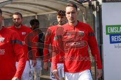 3. Liga; SV Meppen - FC Ingolstadt 04; warmup vor dem Spiel Tobias Schröck (21, FCI) Arian Llugiqi (25, FCI) Rico Preißinger (6, FCI)