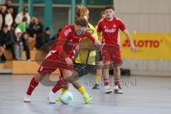 Lotto Bayern Hallencup - Saison 2024/25 - Türkisch SV Ingolstadt - FC Hitzhofen/Oberzell- Aurel Kuqanaj rot Türkisch - Foto: Meyer Jürgen