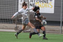 2024_2_10 - 2. Bundesliga Frauen - Saison 2023/24 - Freundschaftsspiel - FC Ingolstadt 04 Frauen - Schwaben Augsburg - Laura Fischer grau Augsburg - Natali Shonte Pinkney FCI - Foto: Meyer Jürgen