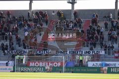 2.BL; FC Ingolstadt 04 - Holstein Kiel; Fans fankurve Schanzer Banner Spruchband Schal Fahnen