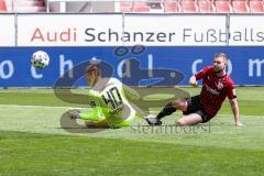 3. Liga - FC Ingolstadt 04 - TSV 1860 München - Marc Stendera (10, FCI) überwindet Torwart Kretzschmar Tom (40, 1860) und erzielt das 2:0 Schuß Tor Jubel