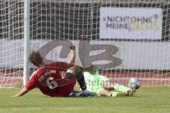 Kreisklasse- Saison 2023/2024 - MTV Ingolstadt - TSV Pförring - Der 1:2 Führungstreffer durch Elias Heiß rot Pförring - jubel - Ivan Covic Torwart MTV - Foto: Meyer Jürgen