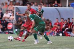 * Testspiel - 3. Liga - Saison 2025/26 - FC Ingolstadt 04 - VFB Eichstätt - Deniz Zeitler (Nr.38 - FC Ingolstadt 04) - Elias Herger (Nr.11 - VFB Eichstätt) - Foto: Meyer Jürgen