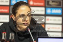 3. Liga; Dynamo Dresden - FC Ingolstadt 04; Unentschieden Remis 2:2, Pressekonferenz Interview Cheftrainerin Sabrina Wittmann (FCI)