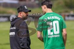 Landesliga - Saison 2024/25 - SV Manching - FC Kempten - Trainer Serkan Demir (SV Manching) - Peric Leon (Nr.20 - SV Manching) - Foto: Meyer Jürgen