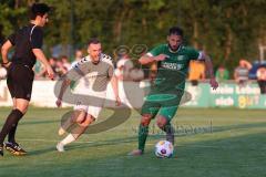 Kreisliga - Saison 2023/24 - Relegation zur BZL - FC Gerolfing - SV Aschau - Christian Träsch grün Gerolfing - Daniel Steinhauer weiss Aschau - Foto: Meyer Jürgen
