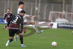 3. Liga - Saison 2023/24 - Testspiel - 1. FC Nürnberg - FC Ingolstadt 04 - Zeitler Deniz (Nr.38 - FCI) - Gürleyen Ahmet (#3 Nürnberg) - Foto: Meyer Jürgen