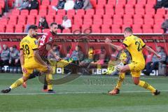 3. Liga; FC Ingolstadt 04 - Borussia Dortmund II; David Kopacz (29, FCI) Papadopoulos Antonios ( BVB2) Pfanne Franz ( BVB2)