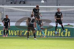 3.Liga - Saison 2022/2023 - SC Freiburg II - FC Ingolstadt 04 - Pascal Testroet (Nr.37 - FCI) - Calvin Brackelmann (Nr.17 - FCI) - Valmir Sulejmani (Nr.7 - FCI) -  - Foto: Meyer Jürgen