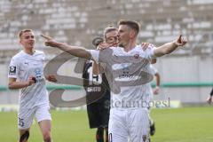 3. Liga - SV Wehen Wiesbaden - FC Ingolstadt 04 - Tor 1:2 Jubel Stefan Kutschke (30, FCI) Jonatan Kotzke (25 FCI) Filip Bilbija (35, FCI)