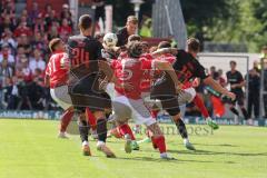 3. Liga - Saison 2025/26 - Energie Cottbus - FC Ingolstadt 04  - Lukas Fröde (Nr.34 - FC Ingolstadt 04) - Simon Lorenz (Nr.32 - FC Ingolstadt 04) - Jonas Scholz (Nr.15 - FC Ingolstadt 04) - Foto: Meyer Jürgen