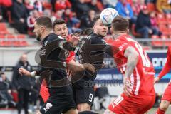 3. Liga; FSV Zwickau - FC Ingolstadt 04; Tumult in der Luft, Patrick Schmidt (9, FCI) Pascal Testroet (37, FCI) Löhmannsröben Jan (10 FSV)