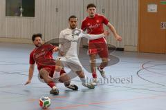 Lotto Bayern Hallencup  - Lindenkreuzhalle Saison 2024/25 - FC Penzberg - Türk SV Ingolstadt - Anil Kayrancioglu rot Türk Ing - Facilian Verep weiss Penzberg - Foto: Meyer Jürgen