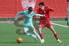 A-Junioren Bundesliga  - Saison 2023/24 - A-Junioren - FC Ingolstadt 04 - TSV 1860 München - Kurt Pestel (Nr.7 - FC Ingolstadt 04 A-Jugend) - Ott Raphael blau München - Foto: Meyer Jürgen