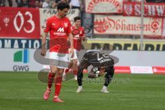 3.Liga - Saison 2022/2023 - Hallersche FC - FC Ingolstadt 04 - Moussa Doumbouya (Nr.27 - FCI) ärgert sich und schlägt auf den Rasen - -  - Foto: Meyer Jürgen