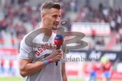 2.BL; FC Ingolstadt 04 - Werder Bremen, Stefan Kutschke (30, FCI) Kapitän verletzt im Interview