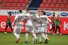 2.BL; 1. FC Heidenheim - FC Ingolstadt 04; Tor Jubel Treffer 1:1 Christian Gebauer (22, FCI) Stefan Kutschke (30, FCI) Marcel Gaus (19, FCI) Dominik Franke (3 FCI) Thomas Keller (27, FCI)