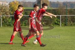 Kreisklasse - Saison 2022/2023 - SV Buxheim - SV Stammham - Der 0:3 Führungstreffer durch Simon Renn rot Stammham - jubel  - Foto: Meyer Jürgen