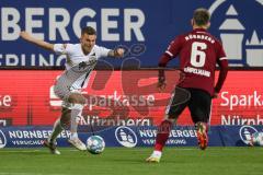 2.BL; 1. FC Nürnberg - FC Ingolstadt 04; Angriff Florian Pick (26 FCI) Tempelmann Lino (6 , 1.FCN)