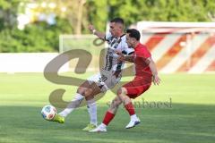 3. Liga; Toto-Pokal - VfB Forstinning - FC Ingolstadt 04; Ognjen Drakulic (30, FCI) Zweikampf Kampf um den Ball