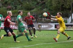 Toto-Pokal; VfB Eichstätt - FC Ingolstadt 04; Patrick Schmidt (9, FCI) Schu wird von Torwart Florian Rauh (Nr.21 - VfB) pariert