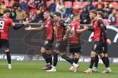 3. Liga; FC Ingolstadt 04 - FC Viktoria Köln; SchanzenGeber-Spieltag, Tor Jubel Treffer 2:0 Benjamin Kanuric (8, FCI) Gustav Christensen (24, FCI) Pascal Testroet (37, FCI) Mladen Cvjetinovic (19, FCI)