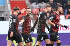 3. Liga; FC Ingolstadt 04 - 
Rot-Weiss Essen; Tor Jubel Treffer David Kopacz (29, FCI) Simon Lorenz (32, FCI) Benjamin Kanuric (8, FCI) Pascal Testroet (37, FCI)