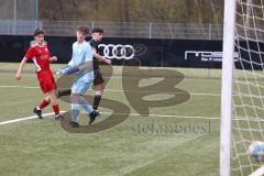 B-Junioren - Bayernliga -  Fc Ingolstadt 04 - TSG 1860 Rosenheim - Drakulic Ognjen schwarz  FCI mit dem 3:0 Führungstreffer - jubel - Stein Simon Torwart Rosenheim -  Foto: Meyer Jürgen