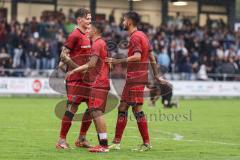 Toto Pokal; FC Sportfreunde Schwaig - FC Ingolstadt 04; Tor Jubel Treffer Schuß Emre Gül (5, FCI) Fredrik Carlsen (8, FCI) Frederik Christensen (11, FCI)