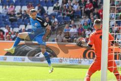 2.BL; Hannover 96 - FC Ingolstadt 04; Valmir Sulejmani (33, FCI) köpft zum Ausgleich 1:1 Tor Jubel Treffer Torwart Martin Hansen (1 Hannover) keine Chance