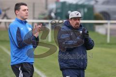 Kreisliga Saison 2022/2023 - TSV Großmehring - FC Hitzhofen  - Trainergespann Christian Kern links Großmehring - Mathias Huber rechts Großmehring - Foto: Meyer Jürgen