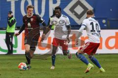 2.BL; Hamburger SV - FC Ingolstadt 04; Maximilian Neuberger (38, FCI) Jatta Bakery (18 HSV) Kittel Sonny (10 HSV)