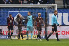 2.BL; Hamburger SV - FC Ingolstadt 04; Tor für Hamburg, Enttäuschung Torwart Fabijan Buntic (24, FCI) Rico Preißinger (6, FCI) Jonatan Kotzke (25, FCI) Nico Antonitsch (5, FCI)