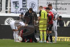 3.Liga - Saison 2022/2023 - SV 07 Elversberg - FC Ingolstadt 04 - Denis Linsenmayer (Nr.23 - FCI) verletzt - Foto: Meyer Jürgen