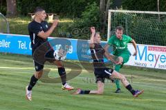 Testspiel - SV Manching - TSV Jetzendorf - Gabriel Henry schwarz Manching am Ball - Kreitmaier Maximilian grün Jetzendorf - Foto: Jürgen Meyer