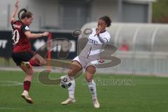 DFB Pokal - Frauen - Saison 2025/26 - FC Ingolstadt 04 Frauen - 1. FC Nürnberg - Melissa Kuya Kuya Strobel (Nr.19 - FC Ingolstadt Frauen I) - Baumgärtl Jacqueline rot Nürnberg - Foto: Meyer Jürgen