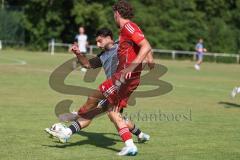 Testspiel - Bezirksliga - Saison 2025/26 - TSV Ober./Unterhaunstadt - Türkisch Ingolstadt  - Enis Kuqanaj rot Türkisch  - Firat Acar weiss Ober./Unterh.stadt - Foto: Meyer Jürgen