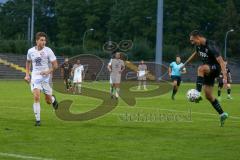 Bayernliga Süd - Saison 2021/2022 - FC Ingolstadt 04 II - SV Donaustauf - Görtler Patrick (#9 FCI) trifft zum 2:2 Ausgleichstreffer - jubel - Fabian Vogl weiss #3 Donaustauf - Foto: Meyer Jürgen