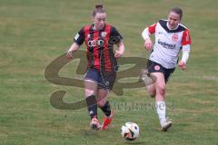 2. Bundesliga Frauen - Saison 2024/25 - FC Ingolstadt 04 Frauen - Eintracht Frankfurt II - Wolski Lea (Nr.5 - FCI Frauen) - Zimmermann Tessa weiss Frankfurt - Foto: Meyer Jürgen
