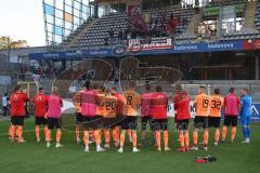 3.Liga - Saison 2023/2024 - SC Freiburg II - FC Ingolstadt 04 - die Spieler bedanken sich bei den Fans - jubel - Foto: Meyer Jürgen