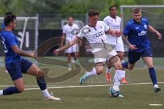 Freundschaftsspiel - Saison 2024/25 - FC Ingolstadt 04 II - TSV Rain/Lech  - Din Alajbegovic (Nr.20 - FCI U21) - Reichl Tobias blau Rain/Lech - Miskovic Marko blau links Rain/Lech - Foto: Meyer Jürgen