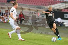 Bayernliga Süd - Saison 2021/2022 - FC Ingolstadt 04 II - SV Donaustauf - Riedl Fabio (#18 FCI) - Tobias Lotter weiss Donaustauf - Foto: Meyer Jürgen