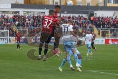 3.Liga - Saison 2022/2023 - TSV 1860 München - FC Ingolstadt 04 - Marcel Costly (Nr.22 - FCI) - Pascal Testroet (Nr.37 - FCI) - Fabian Greilinger (Nr.11 - 1860 München) - Foto: Meyer Jürgen