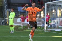 3.Liga - Saison 2023/2024 - SC Freiburg II - FC Ingolstadt 04 - Benjamin Kanuric (Nr.8 - FCI) - Der 4:0 Führungstreffer durch Benjamin Kanuric (Nr.8 - FCI) -jubel - Foto: Meyer Jürgen