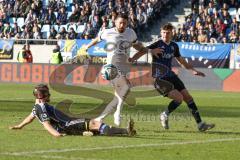 2024_1_27 - 3. Liga - Saison 2023/24 - 1. FC Saarbrücken - FC Ingolstadt 04 -  - Manuel Zeitz (Nr.8 - 1. FC Saarbrücken) - Pascal Testroet (Nr.37 - FC Ingolstadt 04) - Foto: Meyer Jürgen