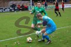 BZL - Oberbayern Nord - SV Manching - SV Kasing -  Benedikt Vollnhals (#9 Manching) - Patrick Lücking Torwart Kasing  - Foto: Jürgen Meyer