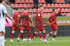 3. Liga; FC Ingolstadt 04 - TSG Hoffenheim II; Tor Jubel Treffer Ausgleich Marcel Costly (22, FCI) 1:1, Linus Rosenlöcher (19, FCI) Julian Kügel (29, FCI) Max Besuschkow (17, FCI) Gustav Christensen (24, FCI)